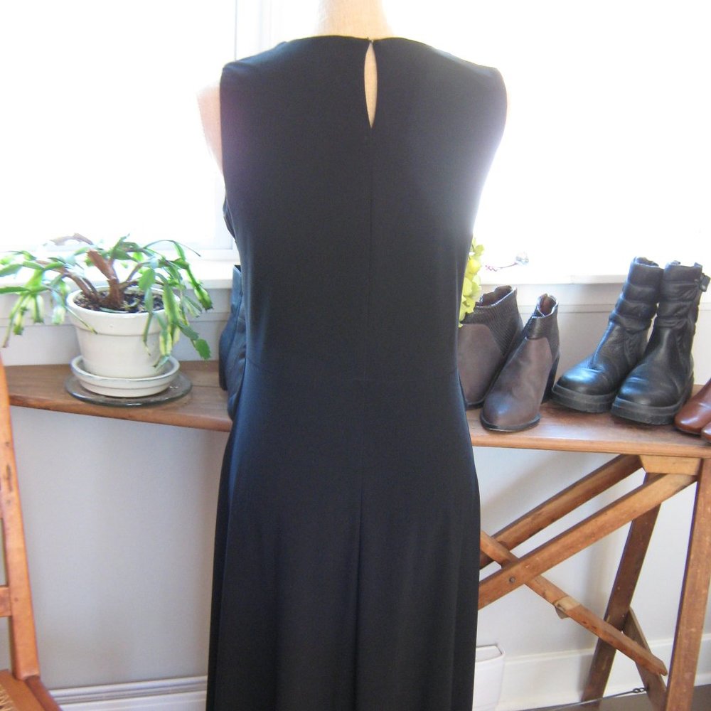 Black Sleeveless Anne Klein Dress with Wrap Waist - Picture 4 of 5